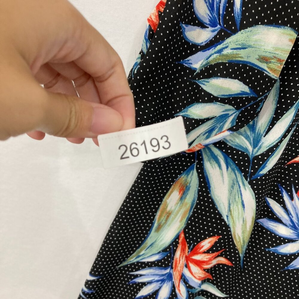 Zac & Rachel 2X Black Floral Artsy Micro Polka Dot‎ Shark-bite Hem Button Tunic - Picture 11 of 11